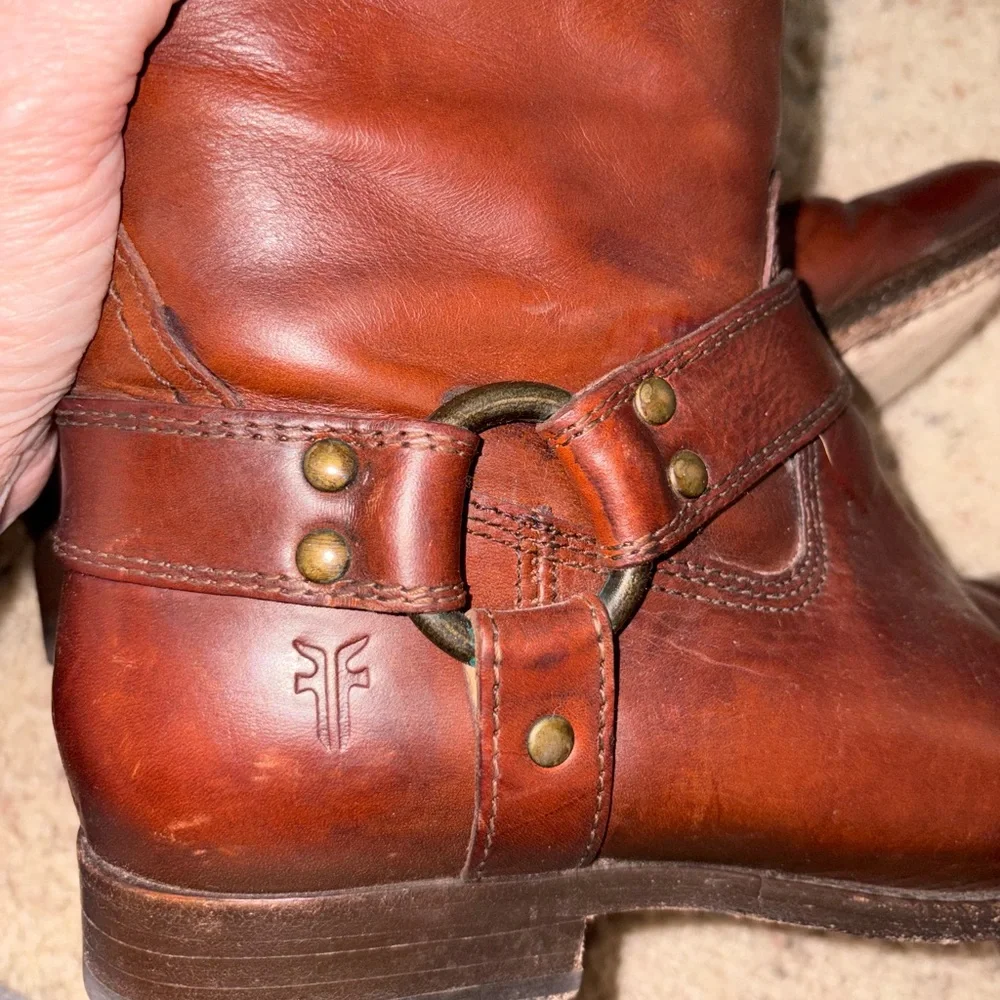 FRYE MELISSA Button Extended Calf Boots - Whiskey - Picture 4 of 9